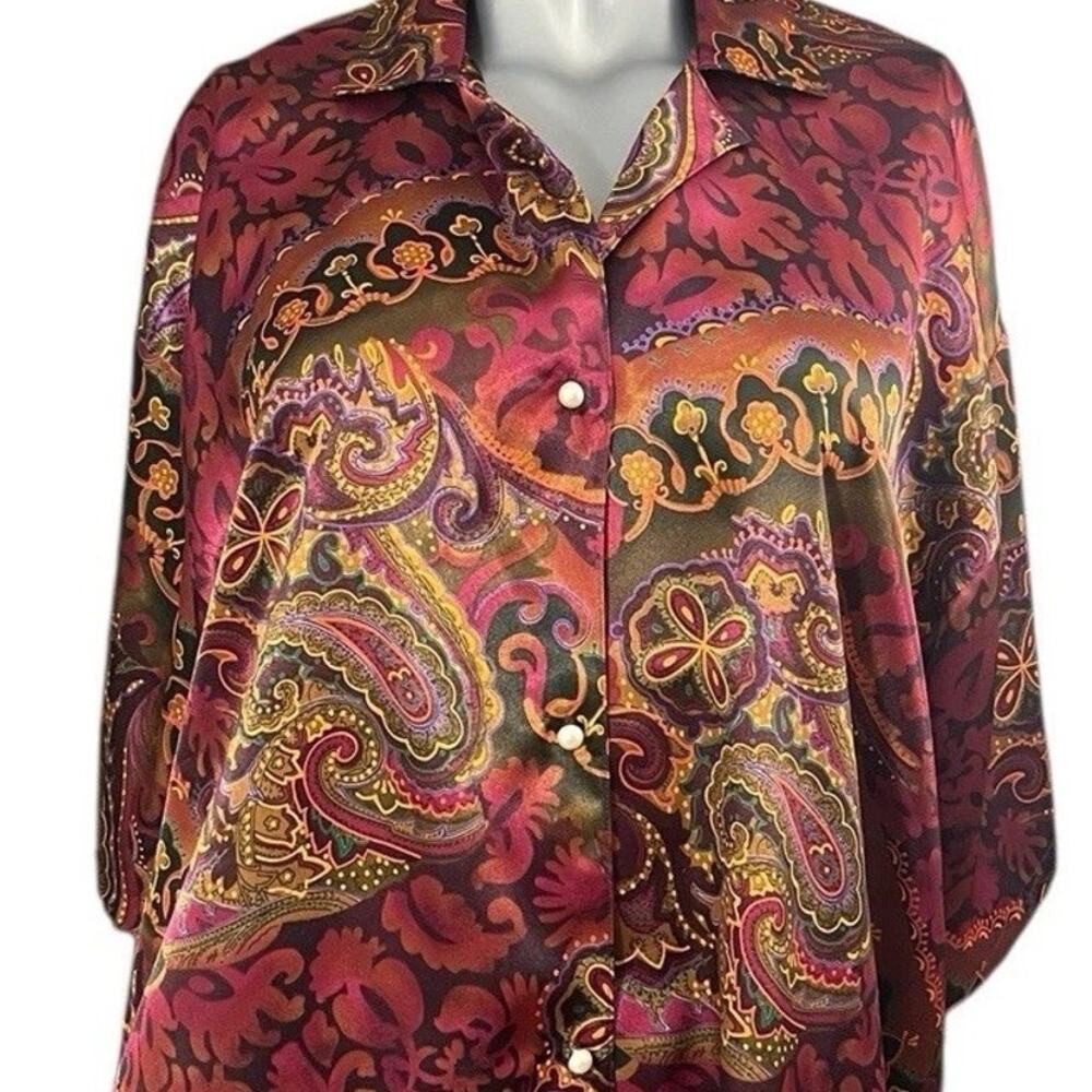 Vtg Victoria's Secret Gold Label Paisley Sleep Shirt L Nightgown Loungewear y2k